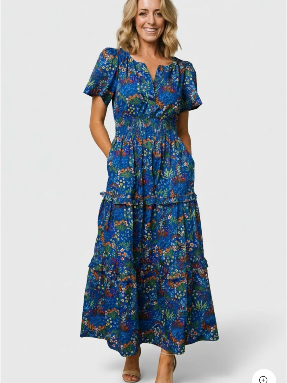 Sugarlips Floral Palmer Poplin Tiered Maxi Dress